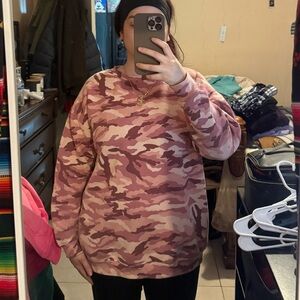 Forever 21 Pink Camouflage Crewneck Sweatshirt